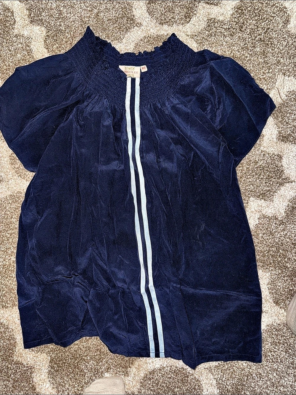 Rungolee Top Blue with white stripes Short Sleeve